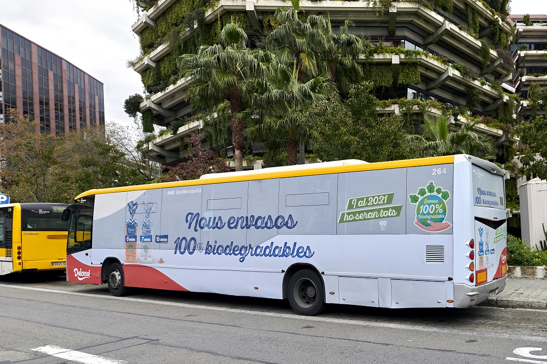 Dulcesol y sus envases Biodegradables recorren las calles de Barcelona